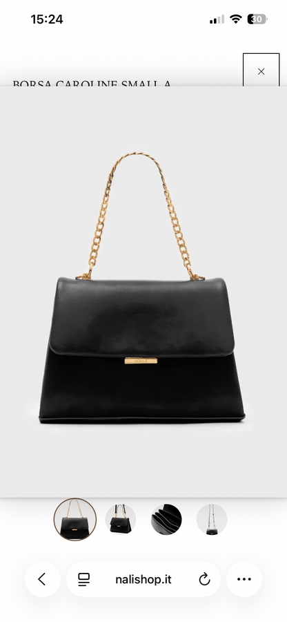 BORSA CAROLINE SMALL A MANO+TRACOLLA NERO