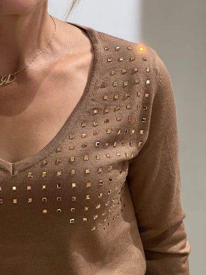 Maglia sv con strass