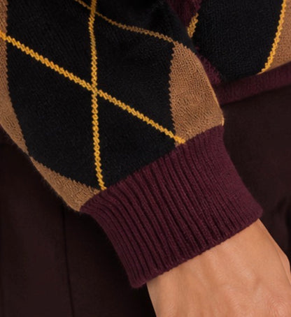 MAGLIA GIROCOLLO JACQUARD ROMBI