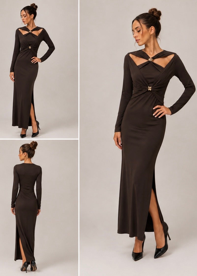ABITO CON INTRECCI E ACCESSORI