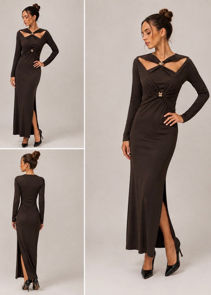 ABITO CON INTRECCI E ACCESSORI