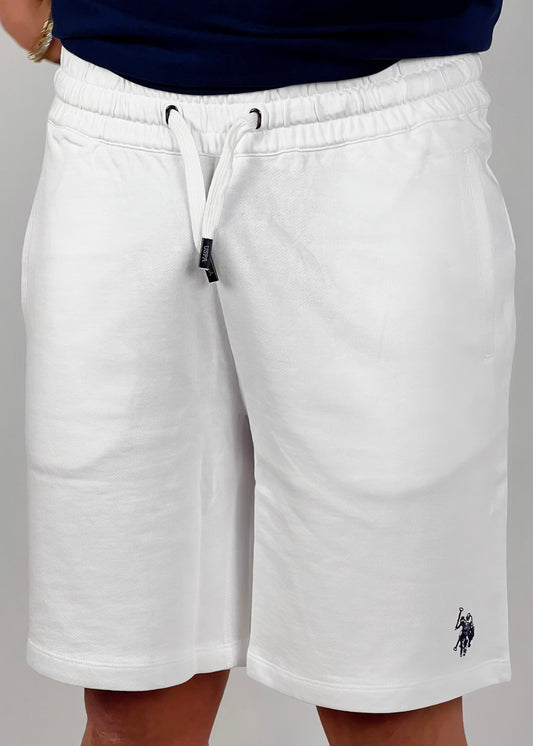 Pantaloncini edri bianco con logo blu scuro