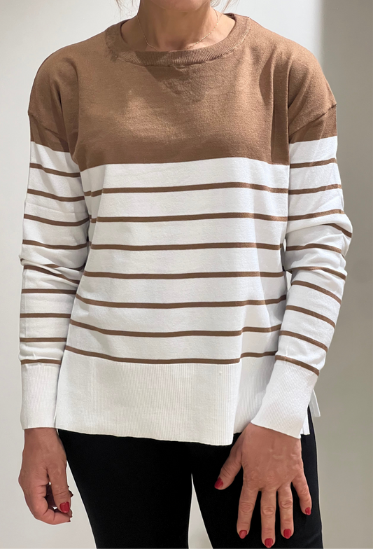 Maglia dolcevita righe