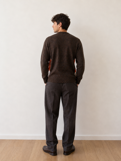 Pull girocollo intarsio a rombi