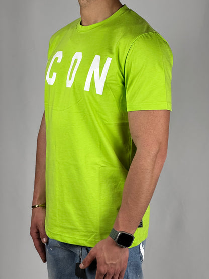 T-shirt fluo con logo bianco