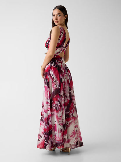 ADELA V NECK LONG DRESS