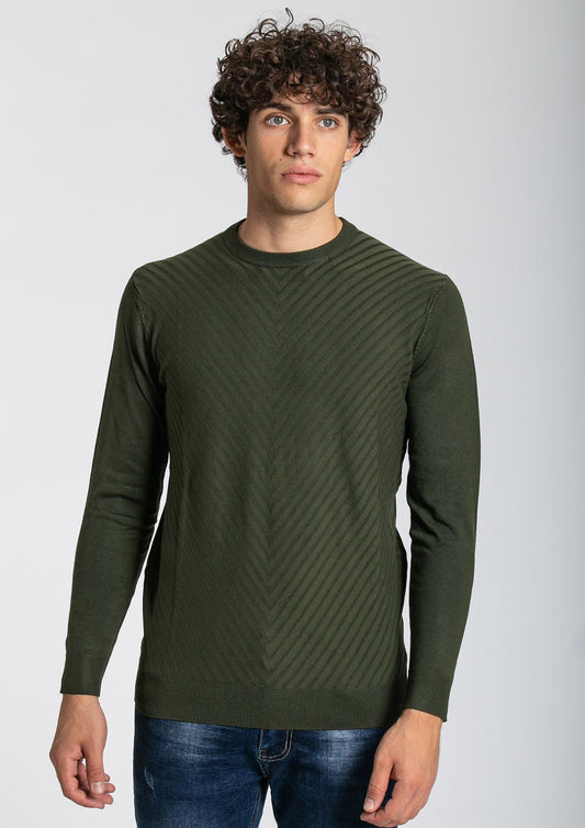 Maglia verde girocollo