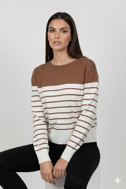 Maglia dolcevita righe