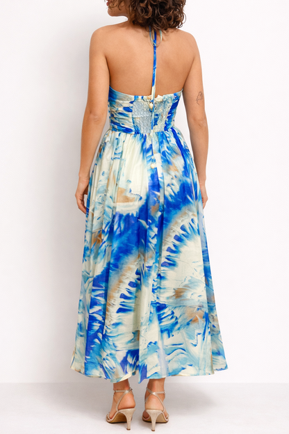 KAT PRINTED SL MIDI DRESS