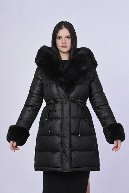 Piumino Pelliccia Cappuccio