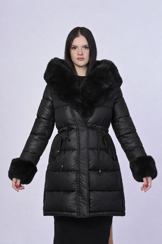 Piumino Pelliccia Cappuccio