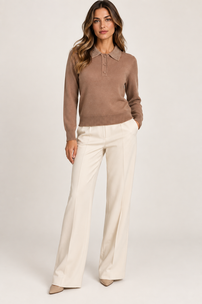 MAGLIA POLO CON COLLO STRASS
