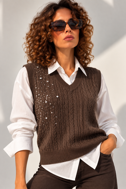 GILET CORTO CON STRASS