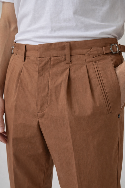 Pantalone doppia pince cotone supima