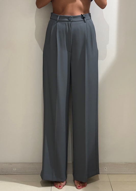 Pantalone a vita alta grigio