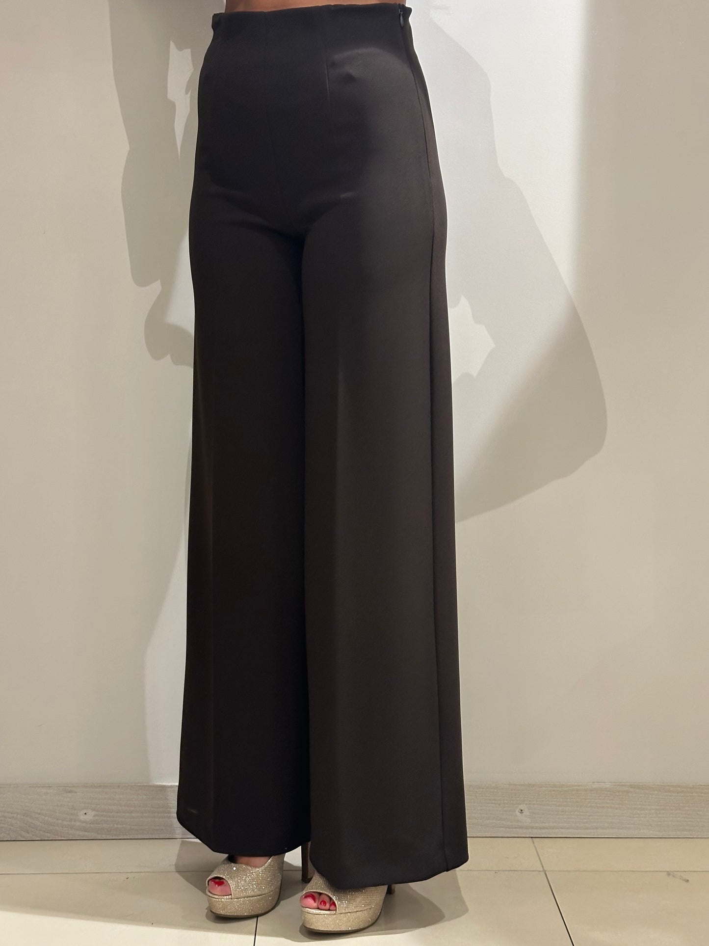 Pantalone wide leg bordaux o fondente