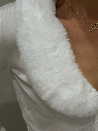 Cardigan con pelliccia