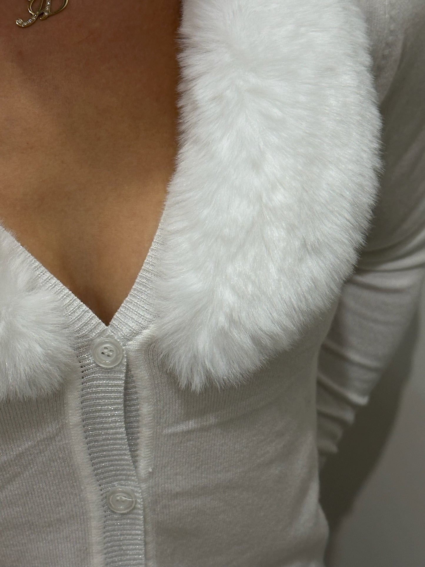 Cardigan con pelliccia