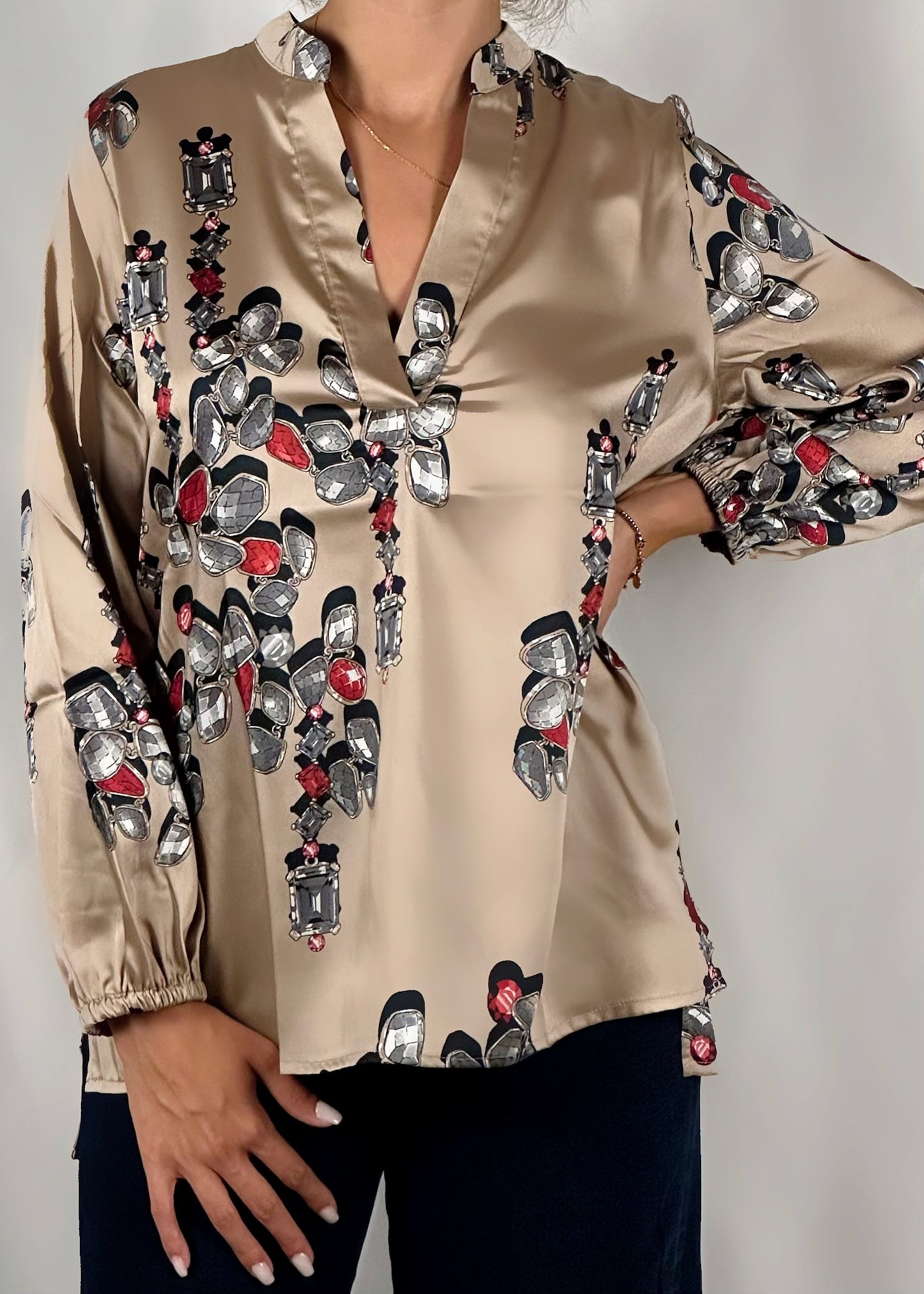 CAMICIA BEIGE GIOIELLO