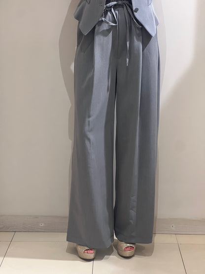 Pantalone ampio con coulisse grigio