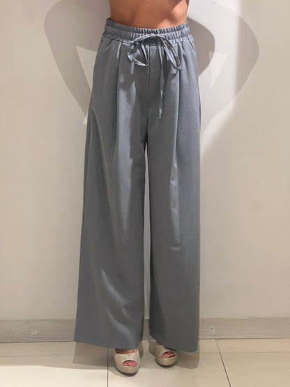 Pantalone ampio con coulisse grigio