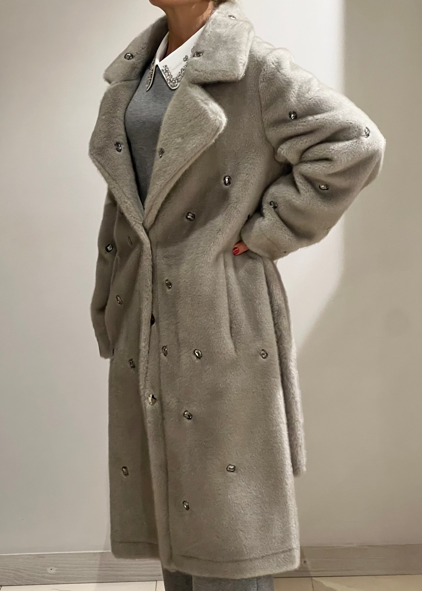 Cappotto Vicolo con pietre grigio o marrone
