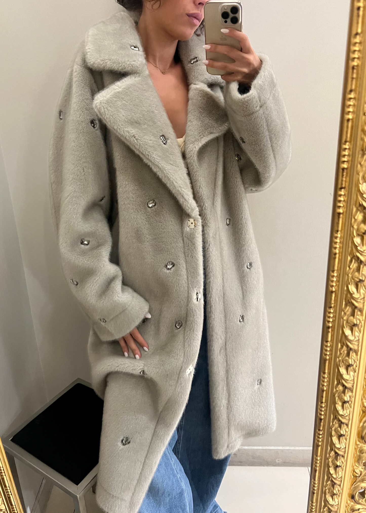 Cappotto Vicolo con pietre grigio o marrone