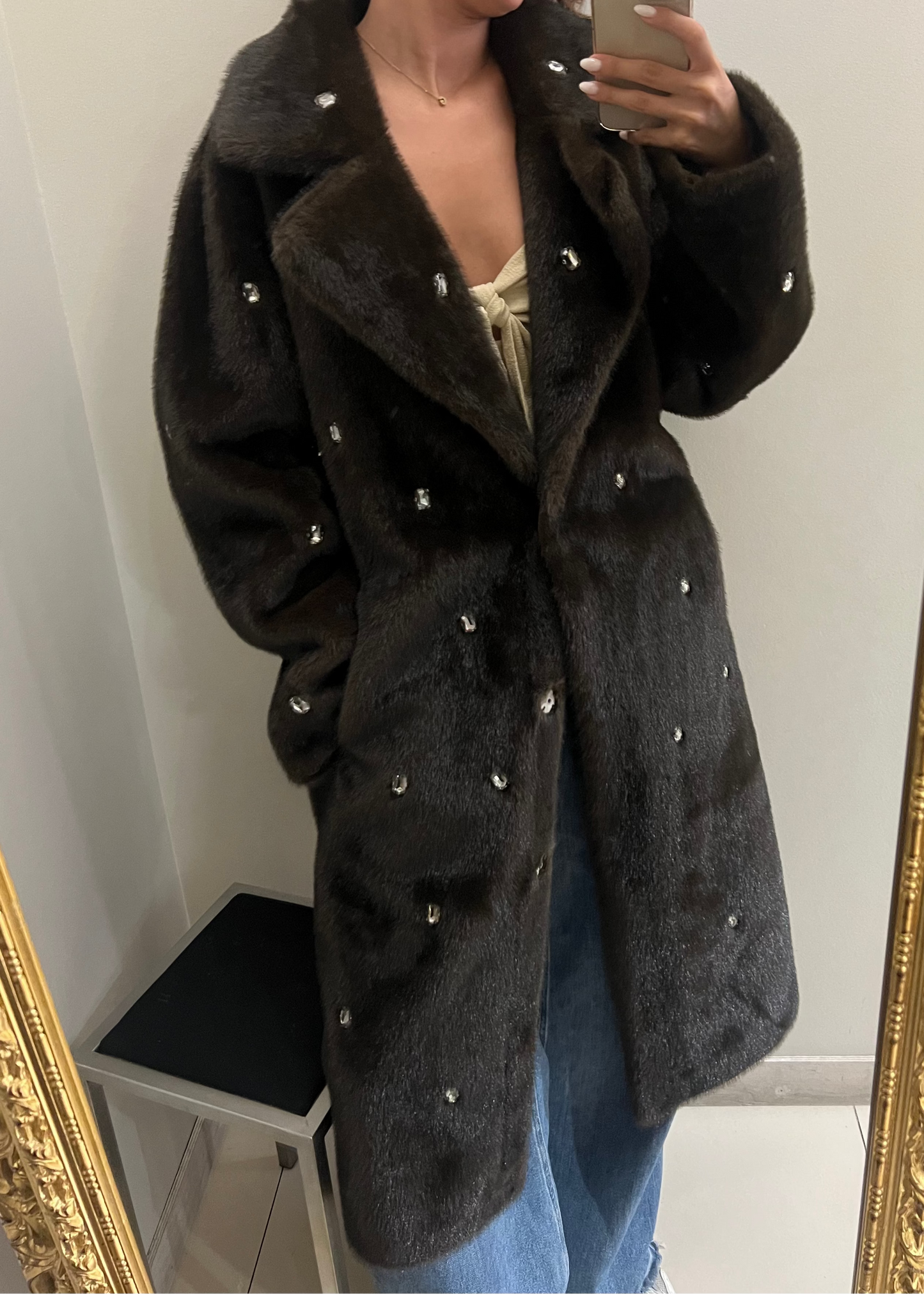 Cappotto Vicolo con pietre grigio o marrone