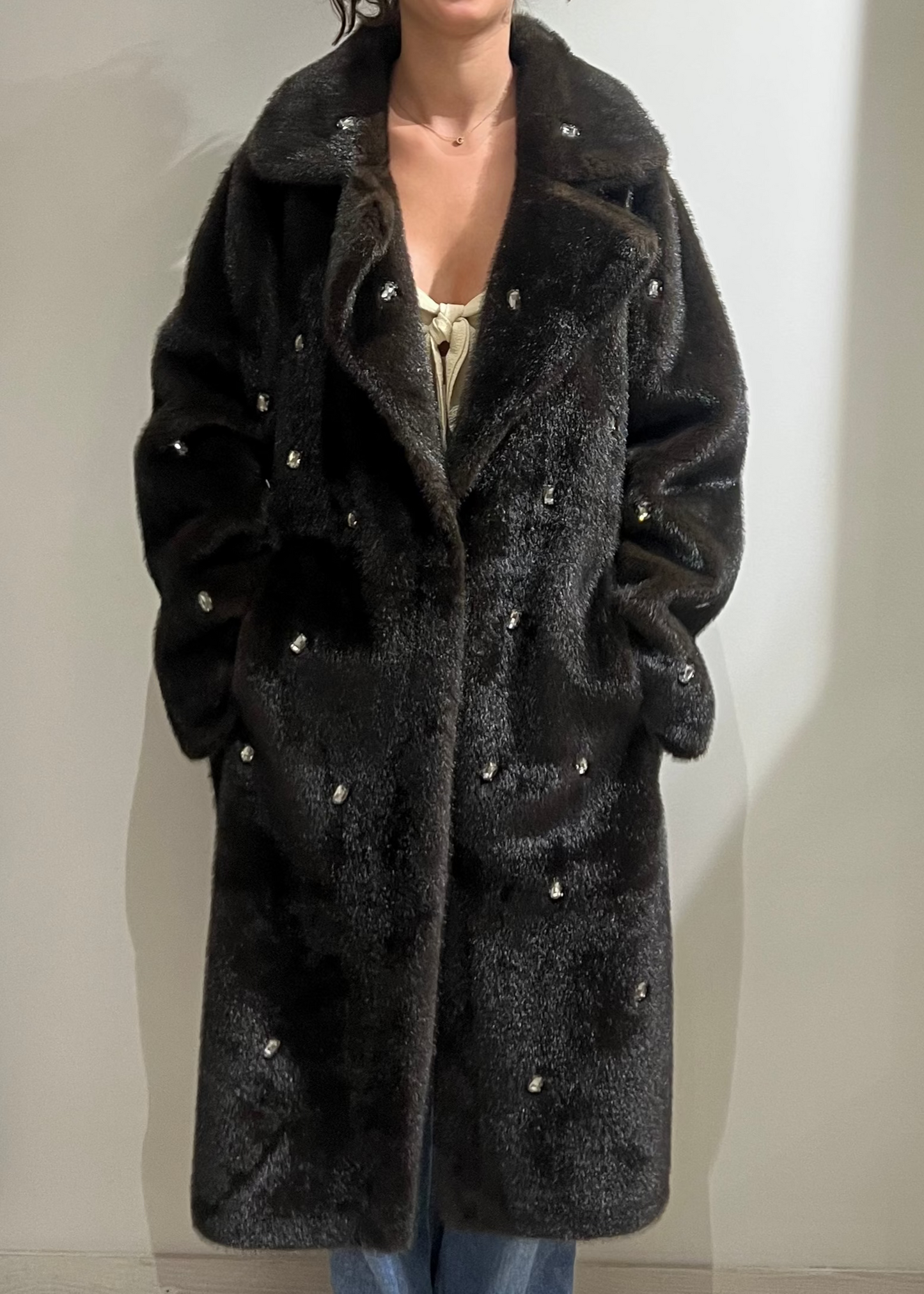 Cappotto Vicolo con pietre grigio o marrone