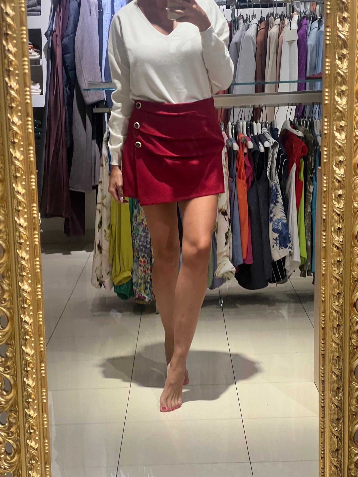 Shorts con pannello bottoni