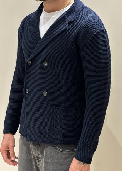 giacca cardigan doppiopetto