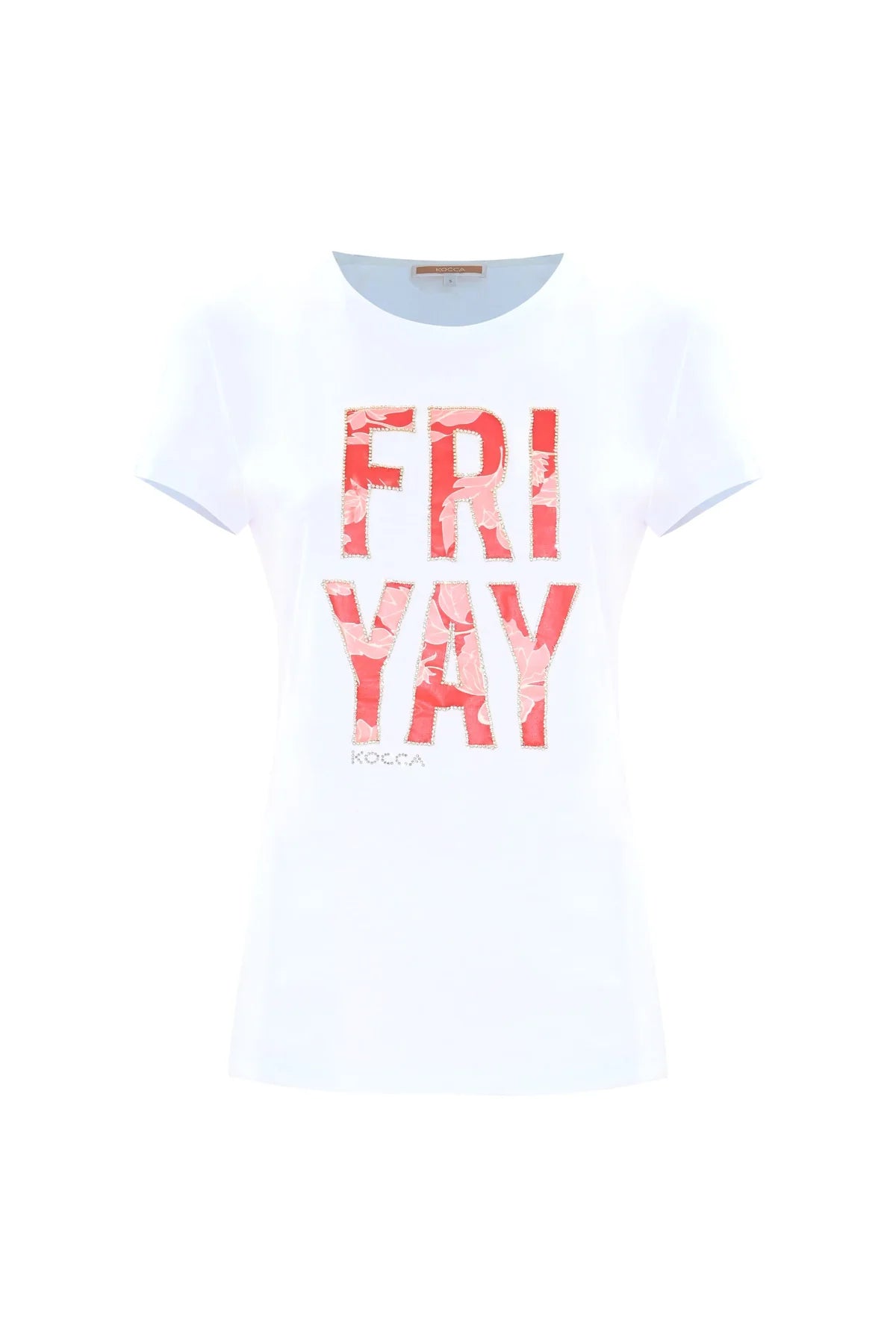 T-shirt in cotone con scritta friday fritz