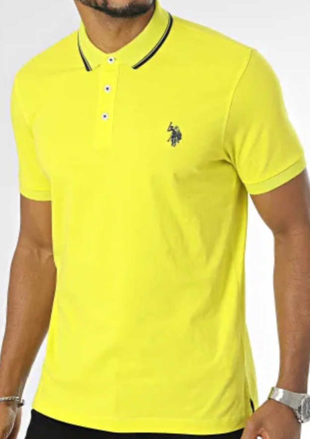 US POLO ASSN. YELLOW BARR JERSEY SHORT SLEEVED POLO SS23