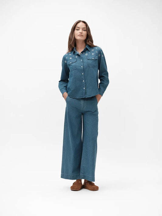 Pantalone Ampio In Chambray