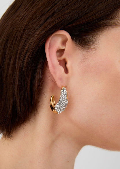 Orechini al lobo con pietre oro