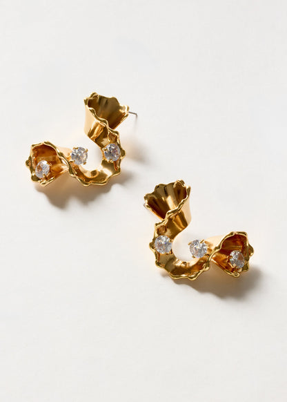 Orecchini natura over con pietre oro