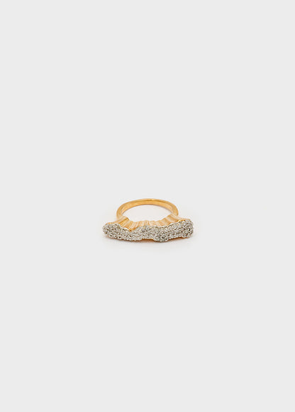 Anello wave con pietre