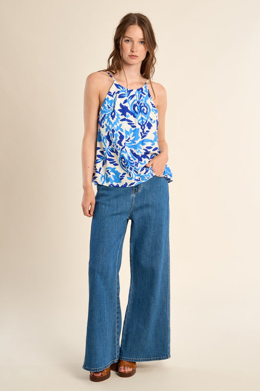 Top con scollo all'americana, halter