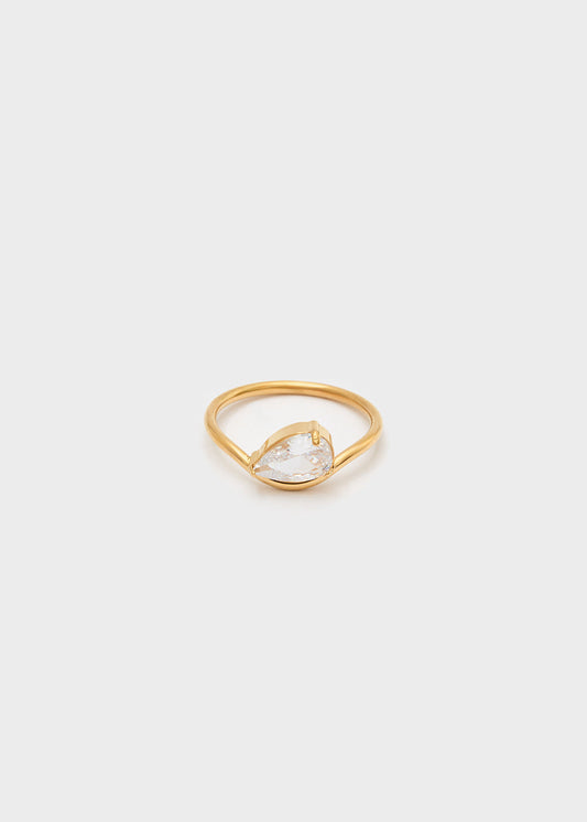 Anello thin con pietra a goccia