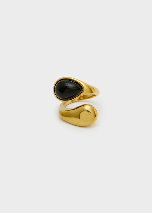 ANELLO ORY CON PIETRA NERO ORO