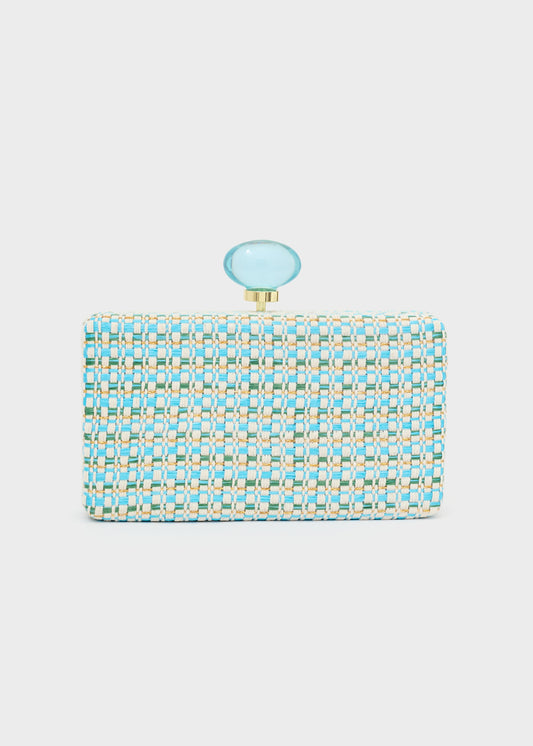 Clutch alba chiusura con pietre celeste