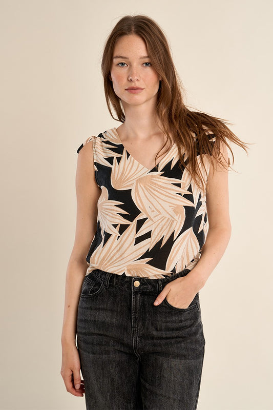 Top con stampa floreale
