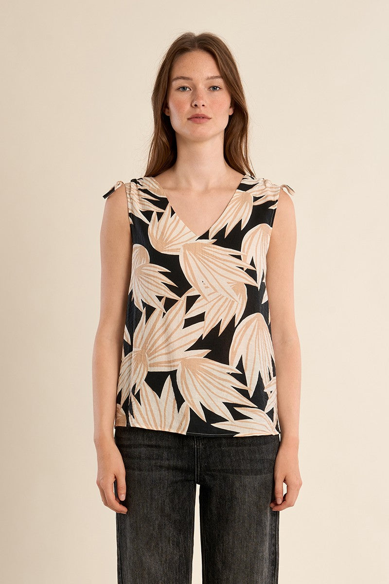 Top con stampa floreale