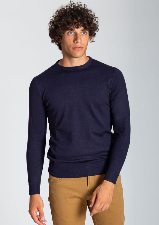 Maglia girocollo blu