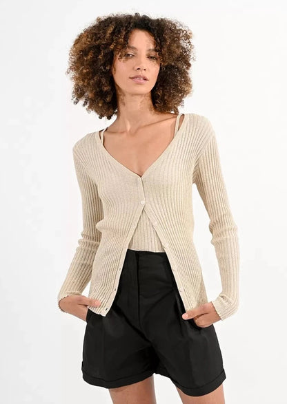 Giacca cardigan beige