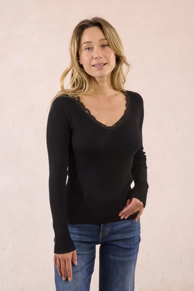Pullover lavorato in maglia