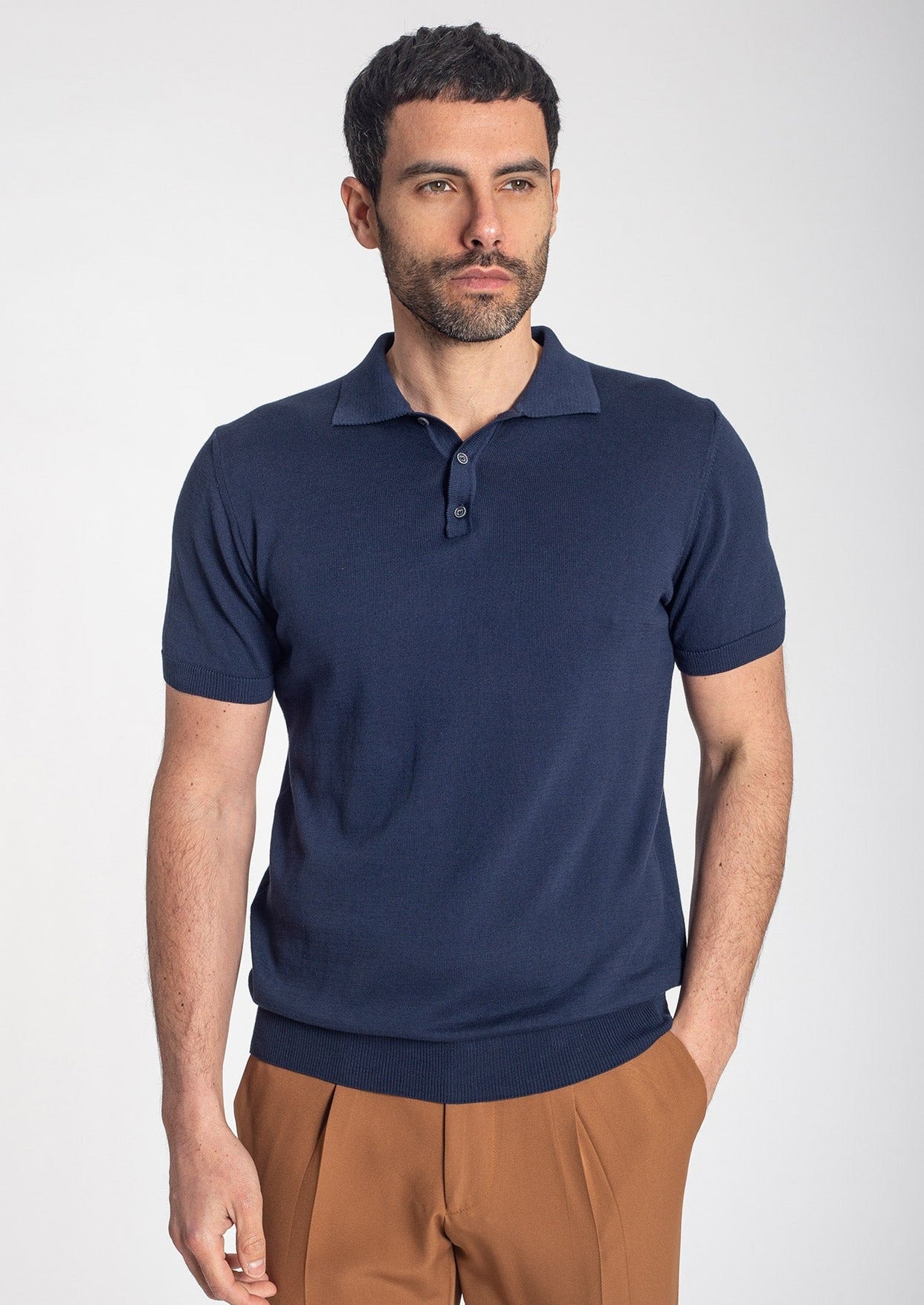 Polo in filo blu