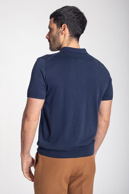 Polo in filo blu