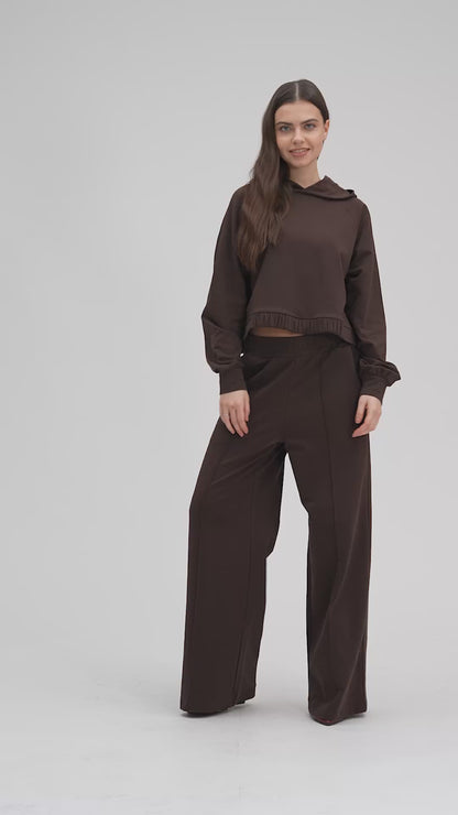 Tuta con felpa cropped