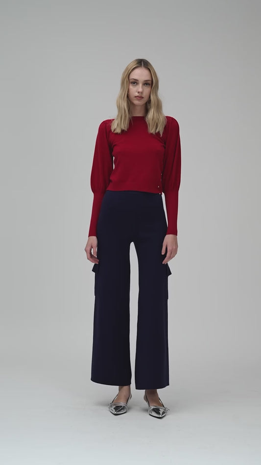 Pantaloni cargo in maglia